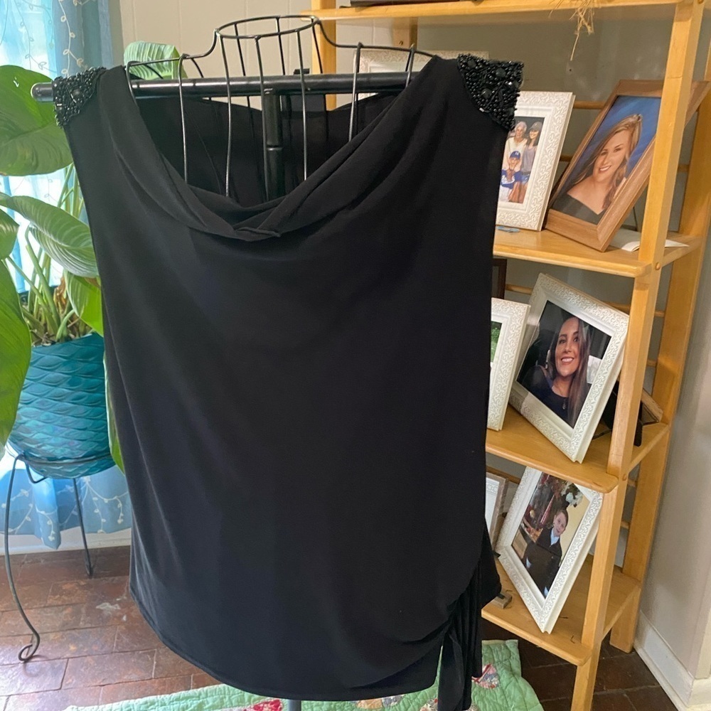 Dress Barn  22/24 black sleeveless drop Neckline dressy‎ casual comfy stretch